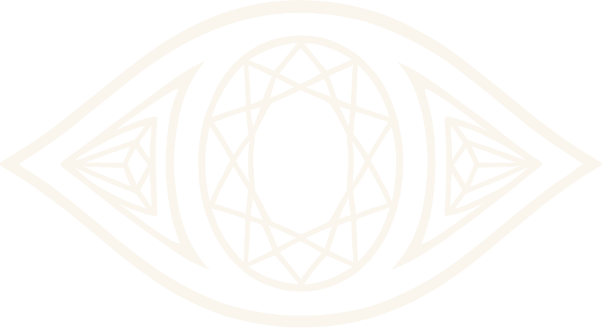L'Œil au Trésor logo ivoire sur fond transparent